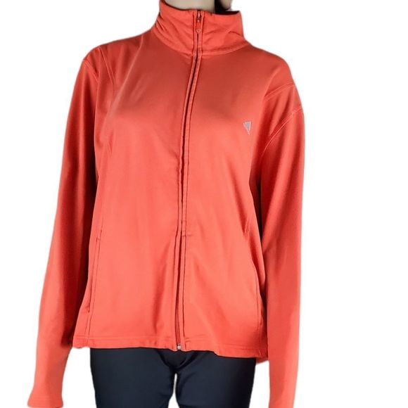 Adidas Orange Zip Up Sweatshirt - Picture 1 of 5